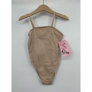 Jenni Rose Girls Size 4-6 Beige Dance Leotard Skinny Straps